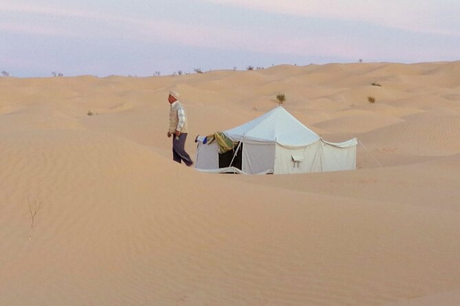 2 days tour to Douz & Ksar Ghilan oasis. and an overnight in the sahara under bedouin tent .. Dinner in the camp, Private Jeep - with english speaking guide. - Tamazret, Matmata, and Toujane on day two